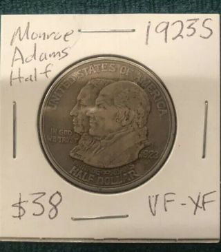 1923 - S Monroe Commemorative Half Dollar Vf/xf Coin Rare Date