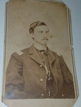 Rare 1860s Cdv Of A Mn Civil War Soldier Bust Photo