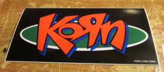Korn Sticker Collectible Rare Vintage 1997 Metal Live Window Decal