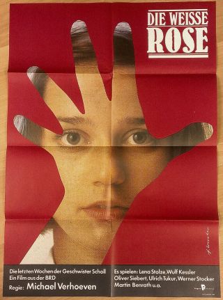 Sophie Scholl - Die Weisse Rose 1982 Rare East German Art Poster Ww2