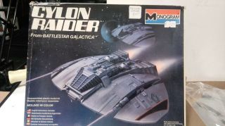 Battlestar Galactica Monogram Cylon Raider Opened Rare 6026 Model Lit