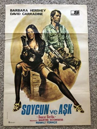 Boxcar Bertha Rare 1972 Turkish Movie Poster - Scorsese