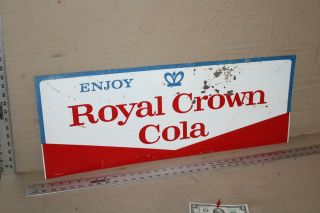 Rare 1950s Enjoy Rc Royal Crown Cola Metal Sign Soda Pop Gas Oil Drive In Diner