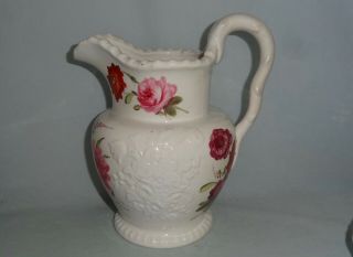 Riley 1823.  Porcelain " Bouquet & Sprig " Moulded Jug.  Rare Mark
