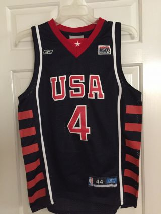 Rare Olympic Dream Team Basketball Usa Iverson 4 Reebok Jersey Size 44