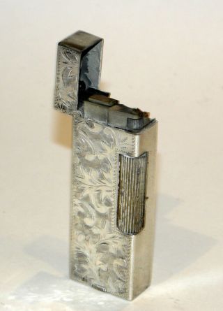 rare 1930 ' s japanese 950 sterling silver dunhill style rollalite petrol lighter 2
