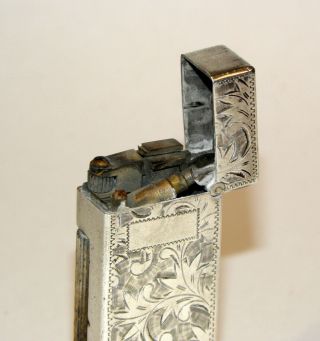 rare 1930 ' s japanese 950 sterling silver dunhill style rollalite petrol lighter 4