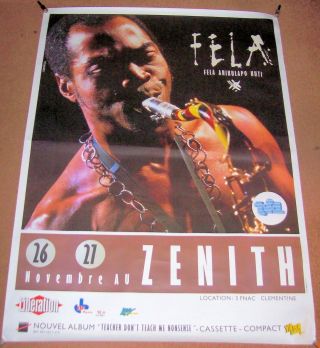 Fela Kuti Stunning Rare Concert Poster 26th & 27th Nov 1983 Zenith Theatre Paris