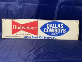 Rare Vintage Bowl Xiii Bumper Sticker Dallas Cowboys 1970 