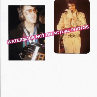 Two Rare Elvis Photos - Taken On Stage & Also A Candid Snapshot During 70’s - Wow