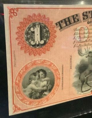 1859 $1 State Bank Of Michigan Detroit PMG 64 Uncirculated RARE PIECE OF HISTORY 3