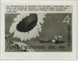 Rare Uspod Publicity Photo Essay 1183 Kansas Statehood Sunflower Stamp