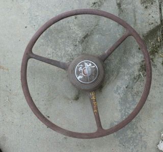 1939 Plymouth Car Steering Wheel & Horn Cap Rare @ H