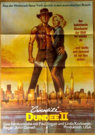 Paul Hogan - Linda Kozlowski - Crocodile Dundee 2 Rare East German Art Poster