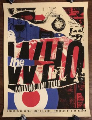 The Who Nashville Tn 5/16/2019 Official Concert Poster Bridgestone Arena Rare
