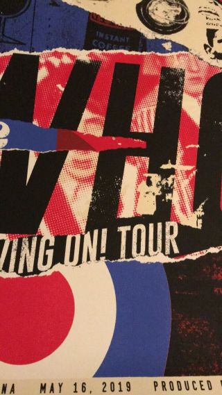 The Who Nashville TN 5/16/2019 Official Concert Poster Bridgestone Arena RARE 3