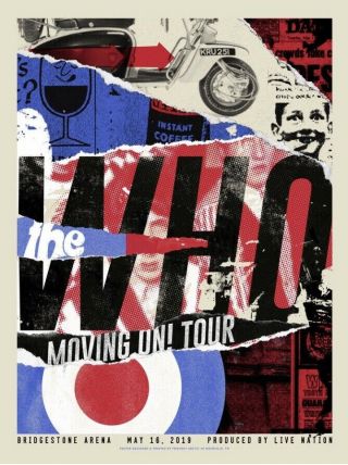 The Who Nashville TN 5/16/2019 Official Concert Poster Bridgestone Arena RARE 4