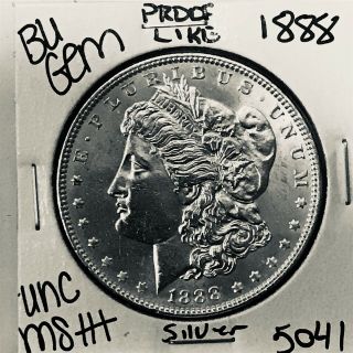 1888 Bu Gem Morgan Silver Dollar Unc Ms,  U.  S.  Rare Coin 5041