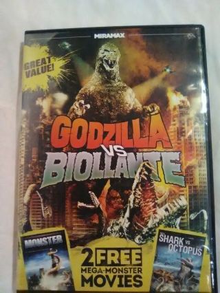 Godzilla Vs.  Biollante/monster/shark Vs.  Octopus (dvd,  2013) Rare,  Out Of Print