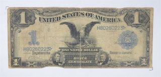 Rare 1899 Black Eagle $1.  00 Large Size Us Silver Certificate - Iconic Note 989