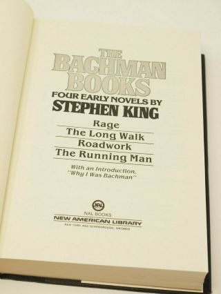 RARE Stephen King The Bachman Books Hardcover RAGE,  Long Walk,  Roadwork 2