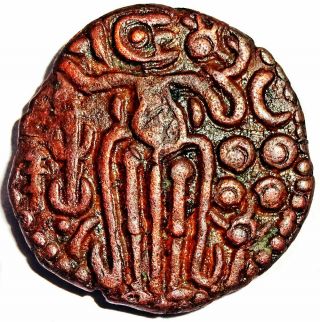 Ancient India - Chola Empire - Raja Raja Chola - 1 Kasu (985 - 1014 Ad) Rare C73