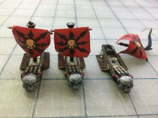Man O War Chaos Deathgalleys - Rare & Oop - Games Workshop X3 Painted