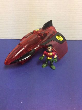 Imaginext Dc Friends Red Robin Jet & Robin Figure - Rare & Vhtf