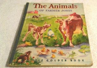 Rare Old Vintage Little Golden Book The Animals Of Farmer Jones (f) Edition 1945