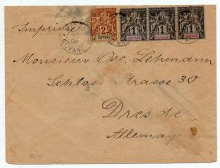 1906 France Guiana To Germany Cover,  Rare Printed Matter Rate,  Wow