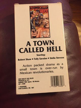 A Town Called Hell VHS 1987 Robert Shaw Telly Savalas RARE Cover Star Classics 2