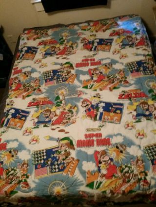 1988 Rare Nintendo Blanket Mario Bros - The Legend Of Zelda 64 Quilt Cover
