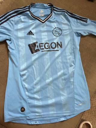 Ajax Away Shirt M.  Adidas.  Blue Short Sleeves Football Top.  Ultra Rare Collect