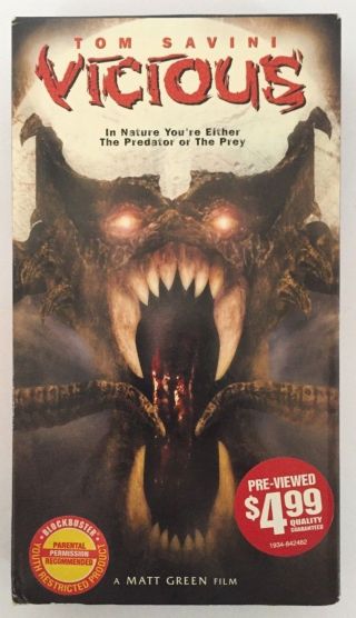 Vicious Rare & Oop Horror Movie Mti Home Video Release Vhs