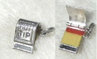 Rare Estate 50s - 70s Mech Charm Ster Enam Old Style Matches Match Book 