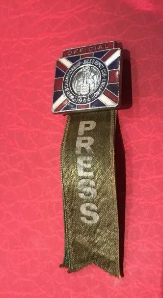 England World Cup 1966 Press Officers Badge Very Rare