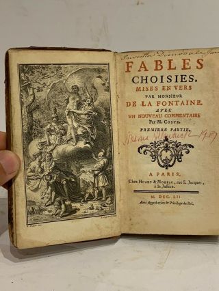 1752 Fables Of La Fontaine - Rare