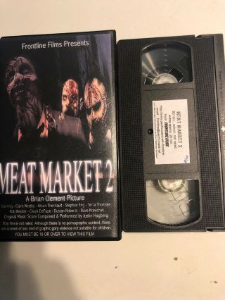 Meat Market 1 & 2 VHS Zombies OOP Rare SOV Brian Clement Sub Rosa Frontline 2