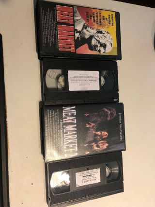 Meat Market 1 & 2 VHS Zombies OOP Rare SOV Brian Clement Sub Rosa Frontline 3