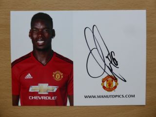 2018 - 19 Paul Pogba Signed Manchester United Club Card - Very Rare (15997)