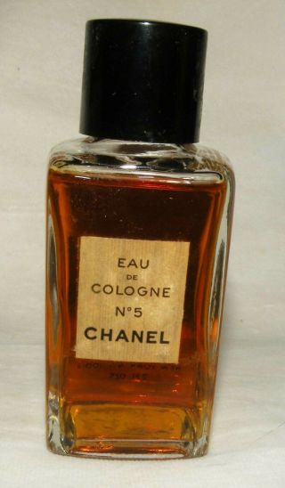 Vintage RARE 1950 - 60s Chanel No 5 Eau de Cologne 2 oz 60 ml - OLD FORMULA 4