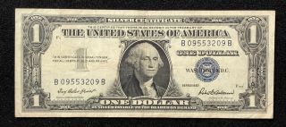 Series 1957 $1 Blue Seal Silver Certificate Fr 1619 Very Rare Block (b - B) X - Fine