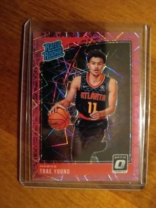 2018 - 19 Donruss Optic Trae Young Rc Sp Rare Pink Velocity Holo 79/79 1/1 Hawks