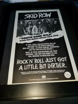Skid Row Youth Gone Wild Rare Radio Promo Poster Ad Framed