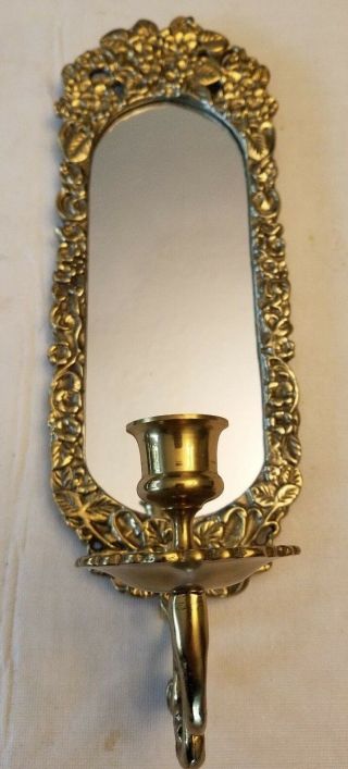 Vintage Rare Collectable Brass Wall Mount Candle Holder