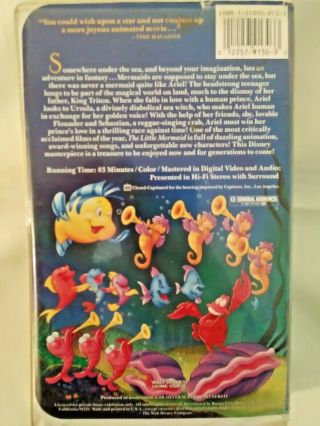 The Little Mermaid Black Diamond Classics 913 Banned Cover Rare VHS Walt Disney 6