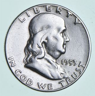 Higher Grade - 1953 - S - Rare Franklin Half Dollar 90 Silver Coin 614