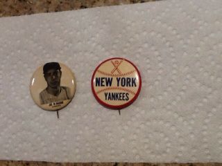 Vintage Rare Joe Dimaggio & Ny Yankees Pins 1940 