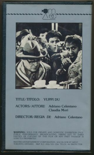Yuppi Du Adriano Celentano Bizarre Fantasy Musical Italian Language Rare VHS 2