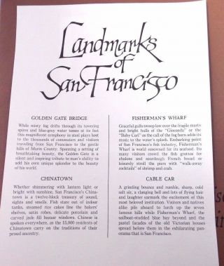 Rare ?? 4 Sketches Of San Francisco For Framing With Landmark Page And Orig Bag